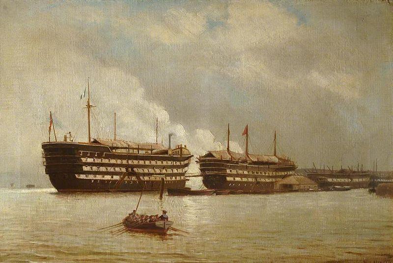 Henry J. Morgan HMS 'Excellent' and HMS 'Illustrious' by Henry J. Morgan Norge oil painting art